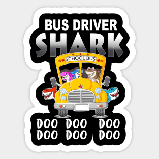 School Bus Driver Shark Sticker